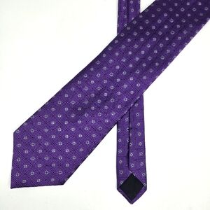 Brooks Brothers 346 Neck tie USA Made Pure Silk Geometric Purple 60" X 3.75"